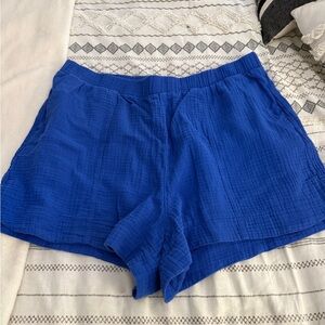 Royal Blue Waffle Line Women's Shorts